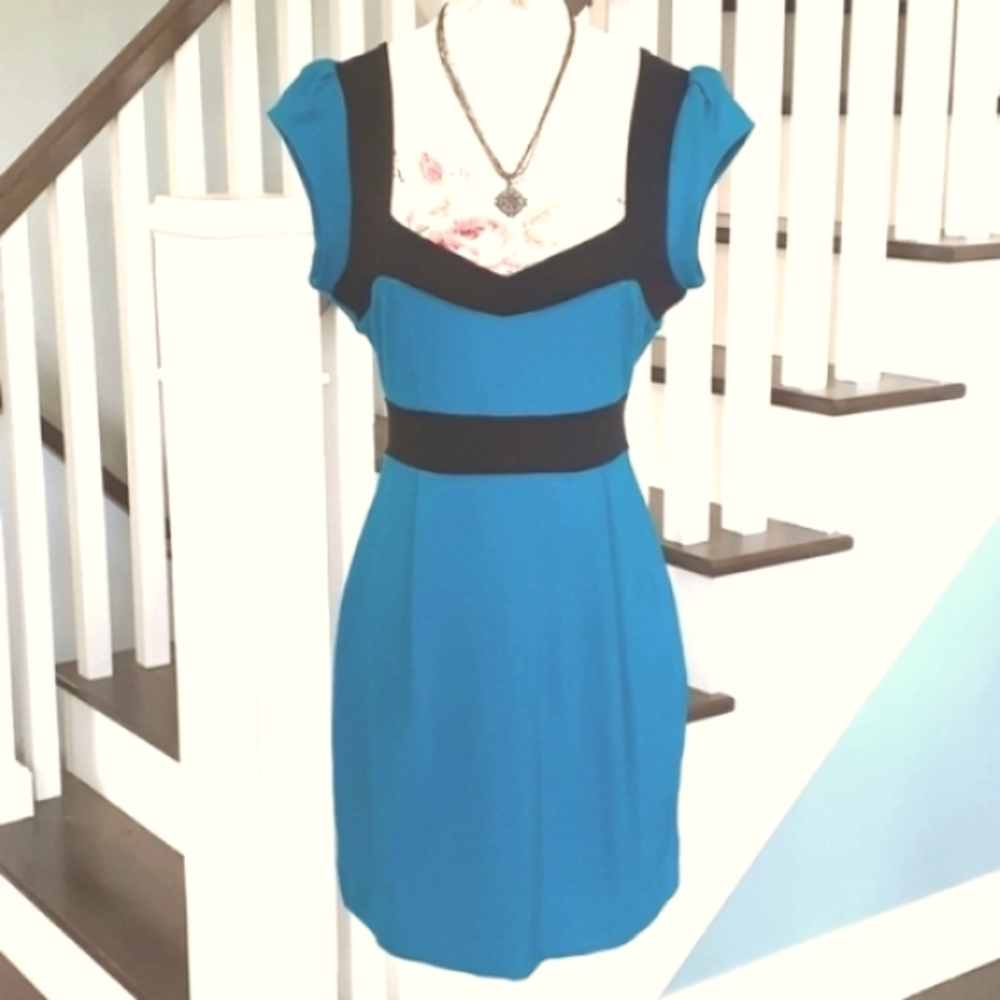 & Turquoise & black French Connection dress